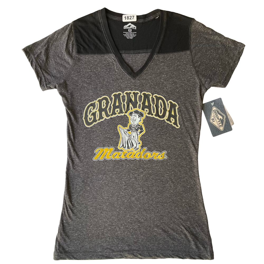 Ohiopyle Women’s Short Sleeve T-shirt Size M, Gray, Granada Matadors